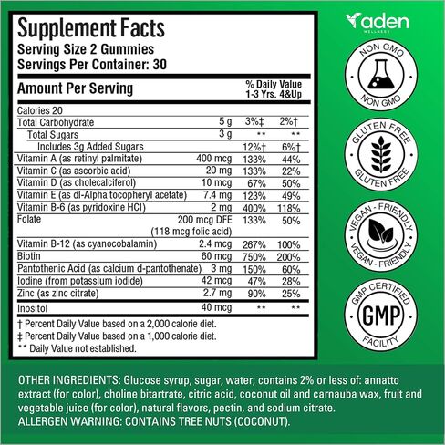 علكات فيتامين ب المتعددة للأطفال - مع مركب ب ب6، ب12، ب9 (حمض الفوليك)، ب7 (البيوتين)، ب5 (حمض البانتوثينيك)، أ، ج، د، هـ، الزنك، اليود، الإينوسيتول - الطاقة، الجهاز العصبي، دعم المناعة - الغلوتين حر in Kuwait
