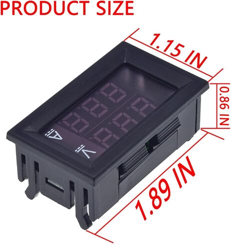 Bittwee Volt Amp Meter, AC 50-500V 100A Digital Multimeter with Current Transformer, 2 in 1 Mini Ammeter Voltmeter Gauge with Dual LED Display, Universal Car Accessories in Saudi Arabia