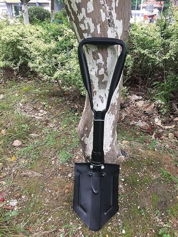NEISRAI Folding Survival Shovel, Off-Road Trenching, 180 Degree Folding, for Gardening, Emergency, Hiking (Black) in Kuwait