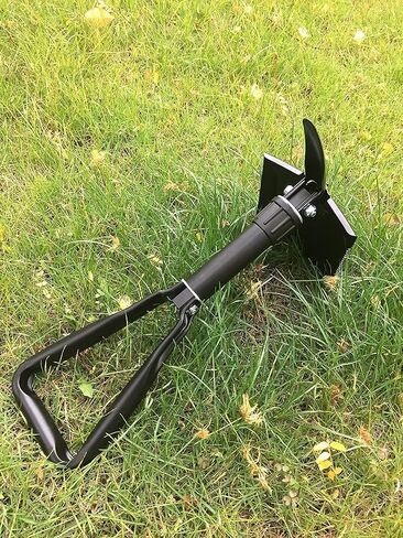 NEISRAI Folding Survival Shovel, Off-Road Trenching, 180 Degree Folding, for Gardening, Emergency, Hiking (Black) in Kuwait