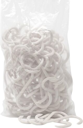 100 Biltong Plastic S-Hooks – 3" x 1" Meat Hanging Hooks for Drying & Smoking Meat | Make DIY Biltong Jerky | BBQ in Style w/ our Sausage Butcher S-Hooks (White) in Saudi Arabia