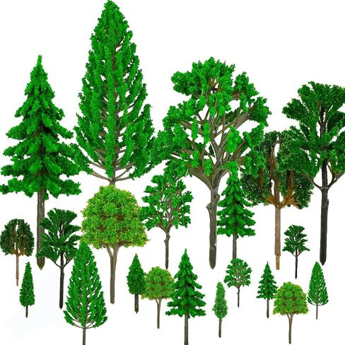 Miniature Trees,40pcs Model Train Scenery Fake Tree Miniature Figurines,1.2-6.3 Inch Bushes Model Trees Diorama Trees,Mini Trees for DIY Crafts Architecture Building Model,Landscape Natural Green in Saudi Arabia
