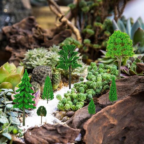 Miniature Trees,40pcs Model Train Scenery Fake Tree Miniature Figurines,1.2-6.3 Inch Bushes Model Trees Diorama Trees,Mini Trees for DIY Crafts Architecture Building Model,Landscape Natural Green in Saudi Arabia