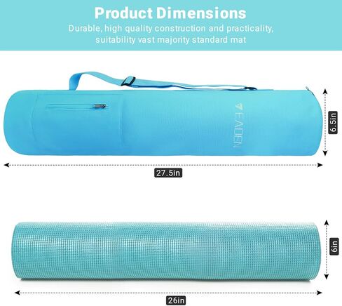 Yoga Mat Bag, Canvas Yoga Mat Bag Carrying Bag with Multi-Functional Storage Pockets, Adjustable Strap & Full-Zip Exercise Yoga Mat, Fits Gym, Class, Beach Park, Travel for Women & Men in Saudi Arabia