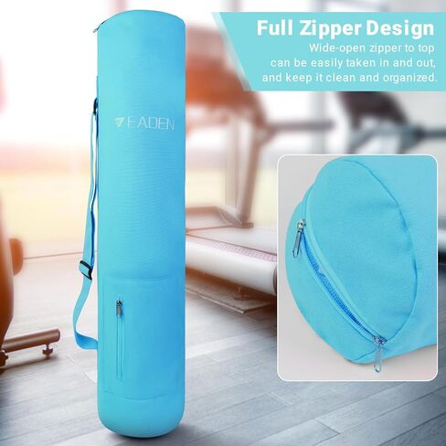 Yoga Mat Bag, Canvas Yoga Mat Bag Carrying Bag with Multi-Functional Storage Pockets, Adjustable Strap & Full-Zip Exercise Yoga Mat, Fits Gym, Class, Beach Park, Travel for Women & Men in Saudi Arabia