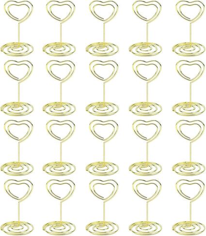 20 pcs Table Number Holders Picture Holder 1.96inch Small Size Table Picture Stands for Wedding Party Office,（Love)(Silver) in Saudi Arabia