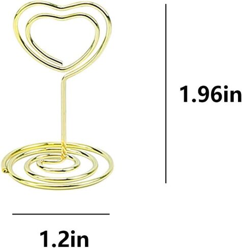 20 pcs Table Number Holders Picture Holder 1.96inch Small Size Table Picture Stands for Wedding Party Office,（Love)(Silver) in Saudi Arabia
