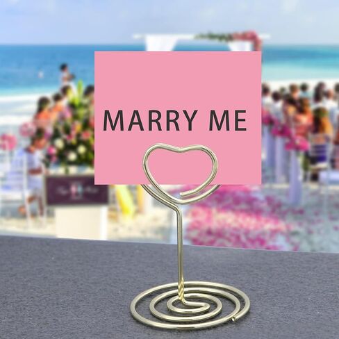 20 pcs Table Number Holders Picture Holder 1.96inch Small Size Table Picture Stands for Wedding Party Office,（Love)(Silver) in Saudi Arabia