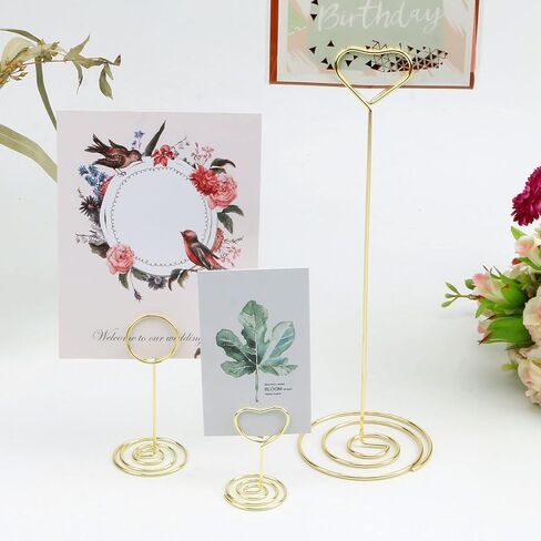 20 pcs Table Number Holders Picture Holder 1.96inch Small Size Table Picture Stands for Wedding Party Office,（Love)(Silver) in Saudi Arabia