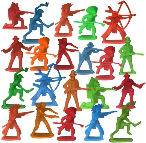 ArtCreativity Cowboy & Indian Action Figurines Assortment, Bulk Pack of 144, Assorted Colors Little Plastic Figures in Assorted Poses, Cupcake Toppers, Goodie Bag Fillers & Party Favors for Kids in Saudi Arabia