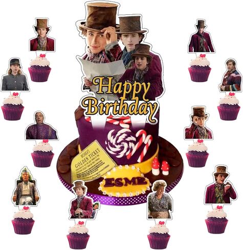 37 قطعة من زينة كعكة ونكا مع قطعة واحدة من أعلى كعكة مصنع الشوكولاتة، 36 قطعة من أغطية الكب كيك اللطيفة لديكورات حفلات أعياد الميلاد in Kuwait