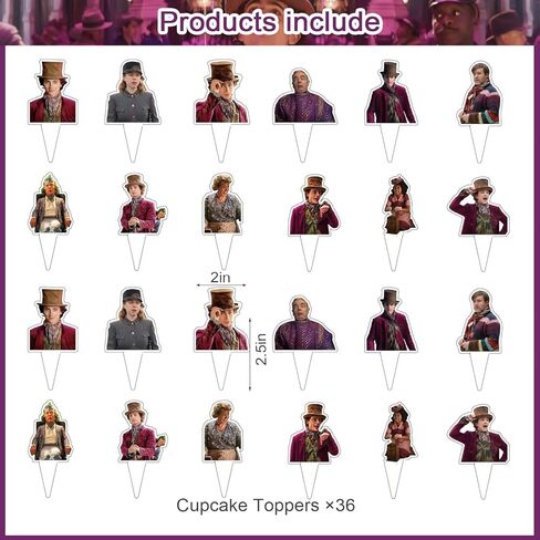 37 قطعة من زينة كعكة ونكا مع قطعة واحدة من أعلى كعكة مصنع الشوكولاتة، 36 قطعة من أغطية الكب كيك اللطيفة لديكورات حفلات أعياد الميلاد in Kuwait