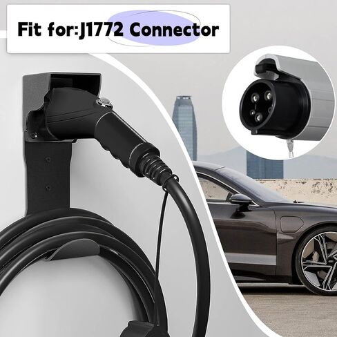طقم حامل شاحن F FINEC EV على الحائط، حامل شاحن J1772 حامل كابل شاحن EV متوافق مع SAE J1772 حامل صندوق شاحن EV متوافق مع Chevy Bolt Audi Etron BMW EV in Kuwait