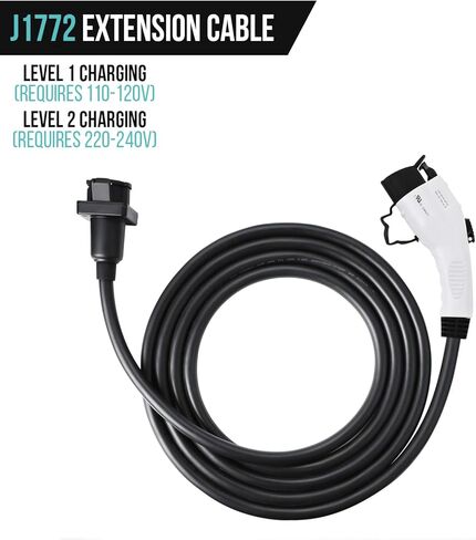 كابل تمديد J1772 بطول 20 قدم/6 متر من ليكترون متوافق مع جميع شواحن J1772 EV - شحن مرن لسيارتك الكهربائية in Kuwait