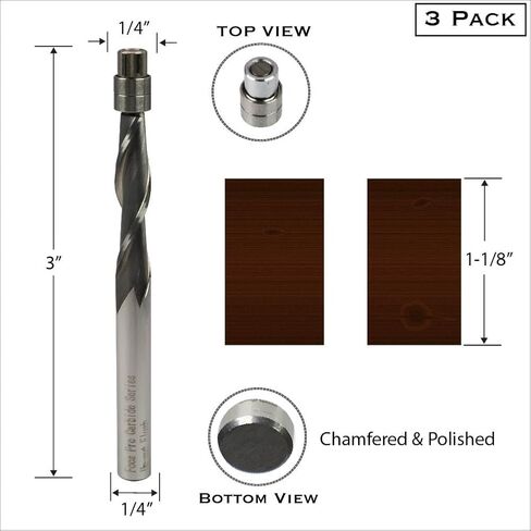 Foos - Flush Cut Router Bits - 1/4" Shanks - USA Veteran Owned (Compression Cut) in Saudi Arabia