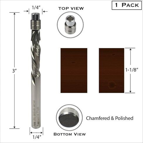 Foos - Flush Cut Router Bits - 1/4" Shanks - USA Veteran Owned (Compression Cut) in Saudi Arabia