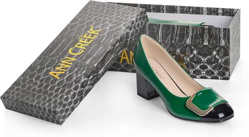حذاء ANN CREEK نسائي بكعب 'Angela' للنساء أنيق بكعب منخفض وساعة الذروة أحذية مكتب بدرجتين من اللون للنساء حذاء بكعب مربع 2.4 بوصة وكعب مكتنز سهل الارتداء in Kuwait