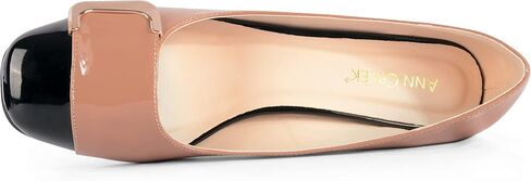 ANN CREEK Women's Pumps Shoes for Women Dressy Low Heel Rush Hour Office Shoes Two Tone Womens Pumps Square Toe 2.4 Inch Chunky Heel Slip On in Saudi Arabia