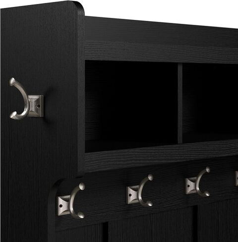 kathy ireland Home by Bush WDL007CG Woodland 69-Inch Coat Rack and Small Shoe Bench with Drawer and 2 Shelves, Cape Cod Gray in Saudi Arabia