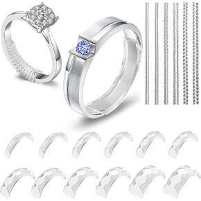 Xixter Ring Sizers للحلقات الفضفاضة ، تقلل من الحجم بمقدار 0.5-1 دون تغيير حجم الحلقات ، وضابط الفواصل الخاتم غير المرئي للرجال والنساء ، ولم يأتوا أبدًا ودوران ، 14 Pack 2 Styles in Kuwait