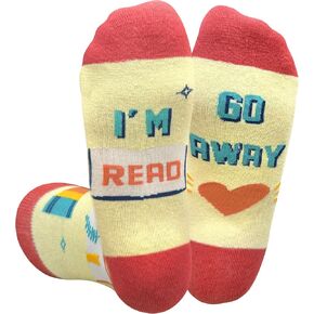 nhnsbdfc Book and Reading Socks for Adults-Funny Novelty Gifts for Book Lovers Reader Bookworm White Elephant Gifts for Adult in Saudi Arabia