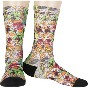 Bioworld Minecraft Men's All Over Pattern TNT On Sublimated Crew Sock in Saudi Arabia