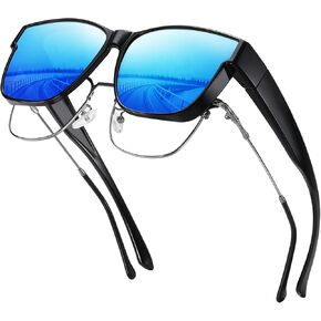Wzerry Polarized Fit Over Glasses Sunglasses, Wear Over Sunglasses Wrap Around Shades for Men Women UV400 Pretection in Saudi Arabia