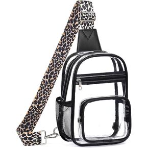 Clear Bag for Stadium Events, Clear Purses For Women Men, Transparent Crossbody Bag, See Through Large Sling Backpack in Kuwait