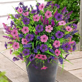 12 Bundles Artificial Flowers Outdoor Silk Fake Plants UV Resistant Faux Plastic Greenery Shrubs for Home Outside Garden Front Porch Window Box Pot Planters Decor (Mix Color) in Kuwait
