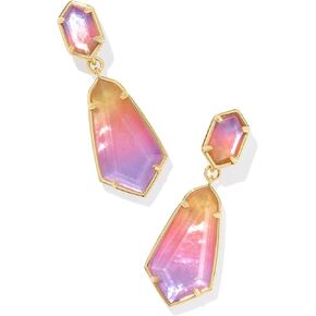 Kendra Scott Hallie Convertible Drop Earrings - Gold-plated Brass Construction - Snap-back Closure Gold Sunrise Watercolor Illusion One Size One Size in Saudi Arabia