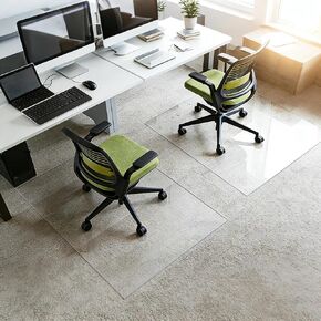 Office Chair Mat for Carpeted Floors Desk Chair Floor Mat for Carpet High Pile Clear Hard New Material 47 x 29 Inches Rectangle Heavy Duty 0.14 Inches Thick in Kuwait