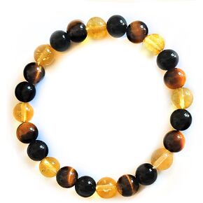 WFJ Citrine, Yellow Tiger Eye, Onyx Triple Protection Bracelet for Men and women (8MM) 19cm in Saudi Arabia
