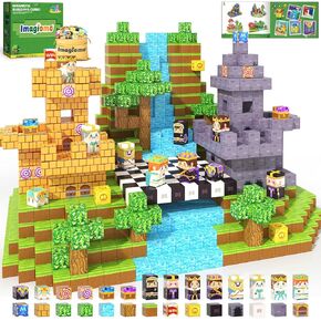 100PCS Dinosaur Toys Magnetic Blocks - Build Mine Magnet World Dinosaur Mine Adventure Set, Creative Jurassic Kids Games for 3-5 5-7 8-12 Boys, Sensory STEM Outdoor Toys for Boys&Girls Birthday Gifts in Kuwait