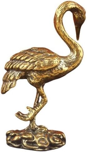 Crane Figurines Copperware Desk Ornament Cultural Toys Red-Crowned Crane Sculpture Creative Handcrafted Brass(2) in Saudi Arabia