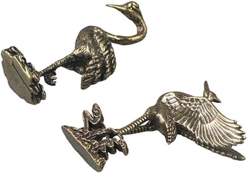 Crane Figurines Copperware Desk Ornament Cultural Toys Red-Crowned Crane Sculpture Creative Handcrafted Brass(2) in Saudi Arabia
