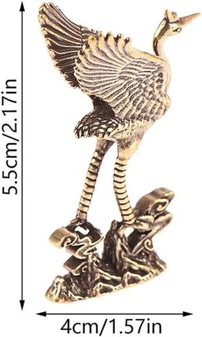 Crane Figurines Copperware Desk Ornament Cultural Toys Red-Crowned Crane Sculpture Creative Handcrafted Brass(2) in Saudi Arabia