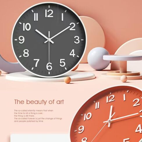 XGVIEGZ Wall Clocks Battery Operated, 12" Large Wall Clock for Living Room Bedroom Classroom Decor, Kitchen Clock, Modern Wall Clock, Non-Ticking Silent Clock (White) in Saudi Arabia