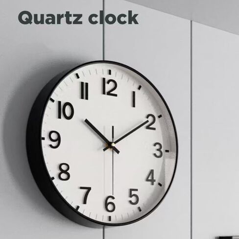 XGVIEGZ Wall Clocks Battery Operated, 12" Large Wall Clock for Living Room Bedroom Classroom Decor, Kitchen Clock, Modern Wall Clock, Non-Ticking Silent Clock (White) in Saudi Arabia