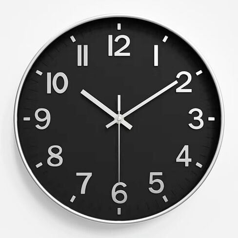 XGVIEGZ Wall Clocks Battery Operated, 12" Large Wall Clock for Living Room Bedroom Classroom Decor, Kitchen Clock, Modern Wall Clock, Non-Ticking Silent Clock (White) in Saudi Arabia