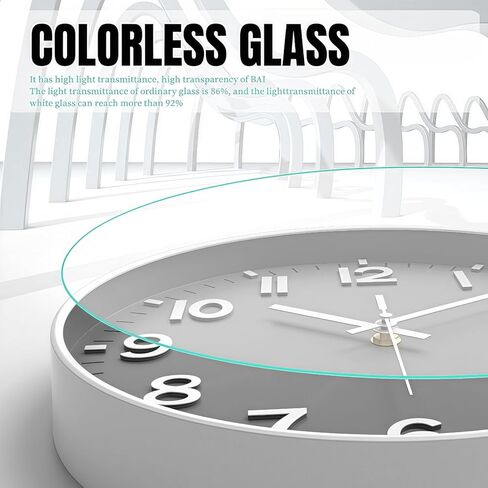XGVIEGZ Wall Clocks Battery Operated, 12" Large Wall Clock for Living Room Bedroom Classroom Decor, Kitchen Clock, Modern Wall Clock, Non-Ticking Silent Clock (White) in Saudi Arabia