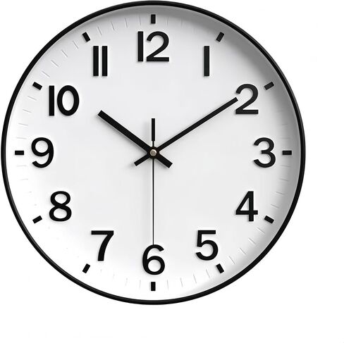 XGVIEGZ Wall Clocks Battery Operated, 12" Large Wall Clock for Living Room Bedroom Classroom Decor, Kitchen Clock, Modern Wall Clock, Non-Ticking Silent Clock (White) in Saudi Arabia
