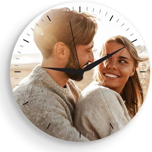 ساعة CanvasChamp مخصصة مع صورة - ساعة حائط مخصصة غير موقوتة للمطبخ، عيد الميلاد (دائرية، 8 × 8 بوصة) in Kuwait