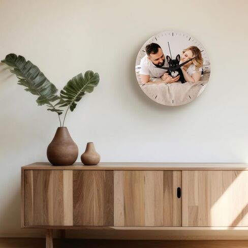 ساعة CanvasChamp مخصصة مع صورة - ساعة حائط مخصصة غير موقوتة للمطبخ، عيد الميلاد (دائرية، 8 × 8 بوصة) in Kuwait