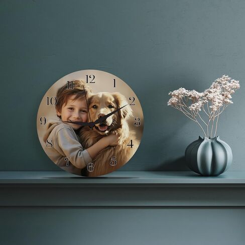 ساعة CanvasChamp مخصصة مع صورة - ساعة حائط مخصصة غير موقوتة للمطبخ، عيد الميلاد (دائرية، 8 × 8 بوصة) in Kuwait