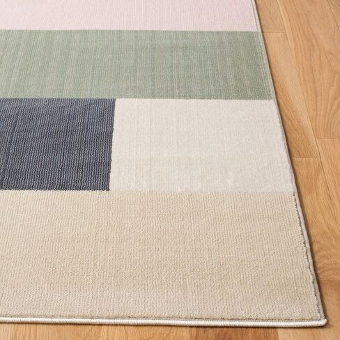 SAFAVIEH Orwell Collection Runner Rug - 2'2" x 9', Beige & Pink, Mid-Century Modern Design, Non-Shedding & Easy Care, Ideal for High Traffic Areas in Living Room, Bedroom (ORW301C) in Saudi Arabia