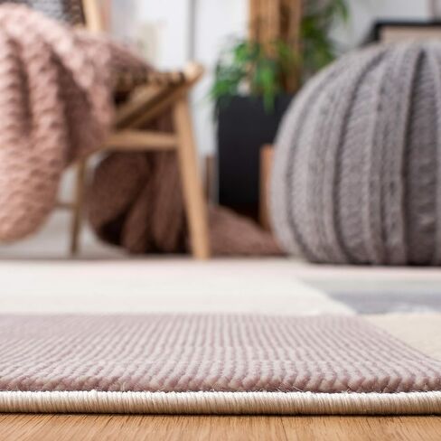 SAFAVIEH Orwell Collection Runner Rug - 2'2" x 9', Beige & Pink, Mid-Century Modern Design, Non-Shedding & Easy Care, Ideal for High Traffic Areas in Living Room, Bedroom (ORW301C) in Saudi Arabia