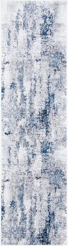 SAFAVIEH Amelia Collection Runner Rug - 2'2" x 8', Grey & Light Blue, Modern Abstract Design, Non-Shedding & Easy Care, Ideal for High Traffic Areas in Living Room, Bedroom (ALA777G) in Saudi Arabia