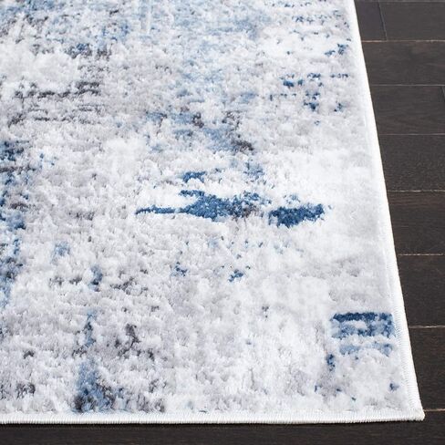 SAFAVIEH Amelia Collection Runner Rug - 2'2" x 8', Grey & Light Blue, Modern Abstract Design, Non-Shedding & Easy Care, Ideal for High Traffic Areas in Living Room, Bedroom (ALA777G) in Saudi Arabia
