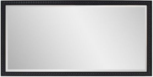 Howard Elliott Large Rectangular Beaded Dressing Vanity Mirror for Wall, Black Frame Full Length Hanging Wall Mirror with Beveled Glass for Living Room, Hallway, Bedroom & Entryway, 48 x 24 Inch in Saudi Arabia