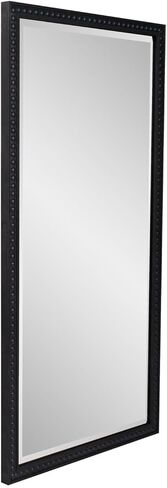 Howard Elliott Large Rectangular Beaded Dressing Vanity Mirror for Wall, Black Frame Full Length Hanging Wall Mirror with Beveled Glass for Living Room, Hallway, Bedroom & Entryway, 48 x 24 Inch in Saudi Arabia